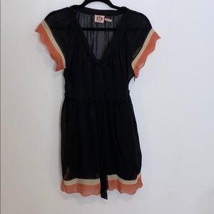 Juicy Couture Silk Black Pink Cocktail mini dress